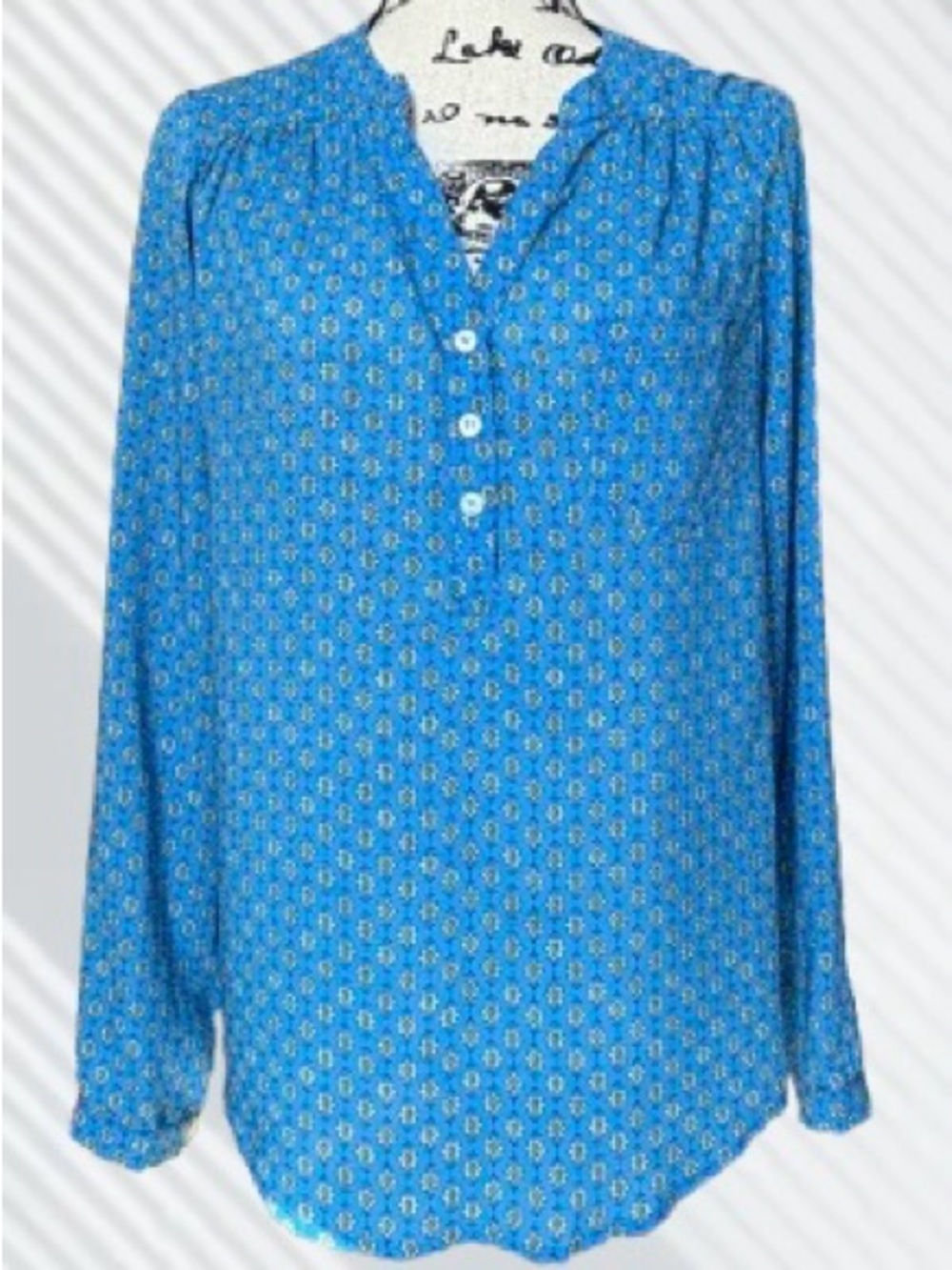 Couleiado. Turquoise VIVI “Mireio”Long-Sleeve Women's Blouse.